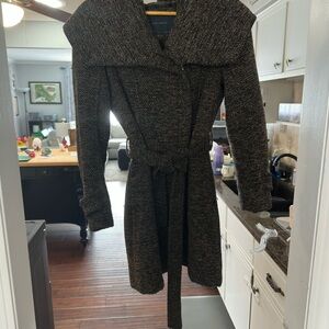 Zara Basic Black and Brown Tweed Jacket